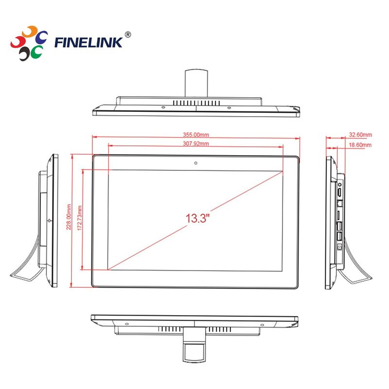 13.3 인치 ODM LCD 패널 모니터 게임용 산업 터치 스크린 화면
