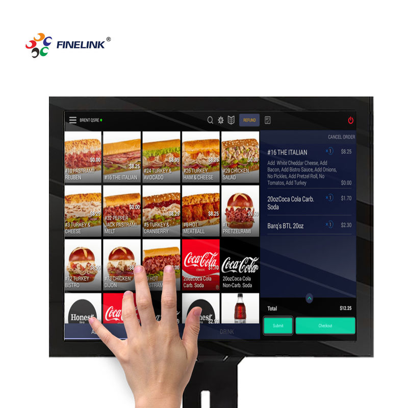17 인치 G G 용량 PCAP 터치 패널 은행 터미널 USB/I2C/시리얼 포트 인터페이스